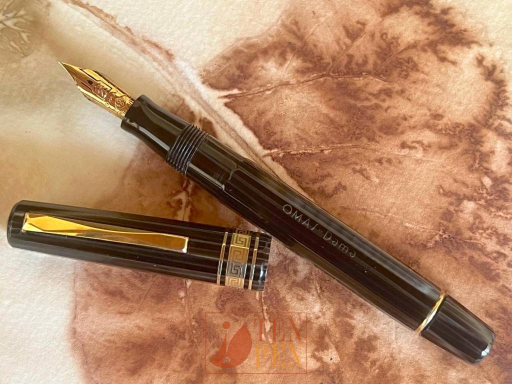 OMAS DAMA GRAY PEARL LINED CELLULOID - GREAT NIB - EF | Tenpen